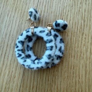 Leopard Print Hoop Earrings
